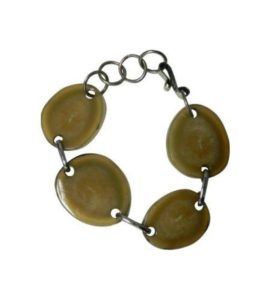 Pulsera Con Rodajas De Asta Y Alpaca