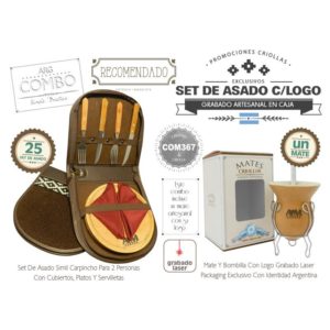 Combo (25 Set de Asado Grabado) + Un Mate Grabado De Regalo