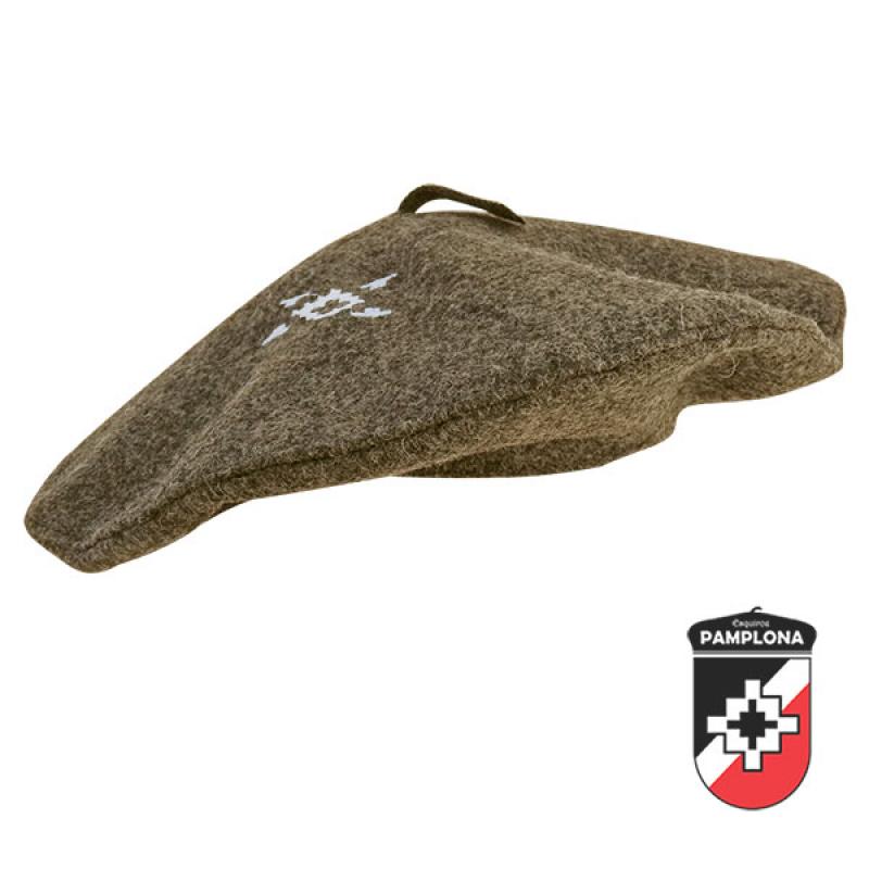Boina Pamplona De Paño Bordada Clásica Vuelo Hombre