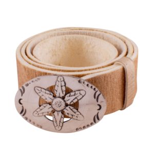 Lonja De Cuero Crudo Con Hebilla De Alpaca