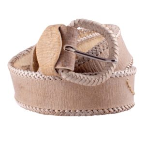 Cinto De Cuero Crudo Costura En Borde