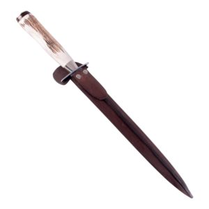 Daga Ciervo 25 Cm Acero Inox Vaina Vaqueta