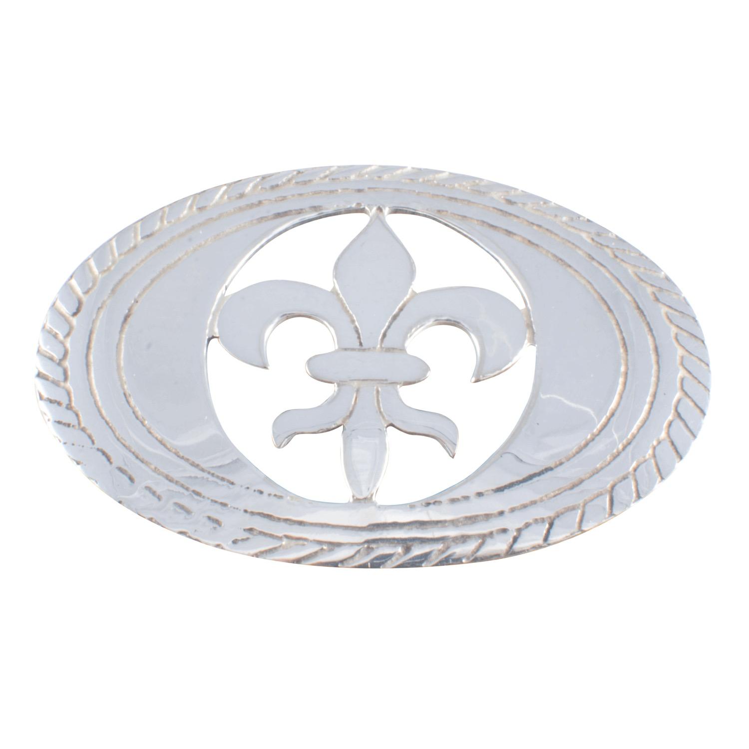 Hebilla Fina Calada De Alpaca Baada En Plata