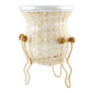 Mate Vuelo Canasta con posa en cuero crudo