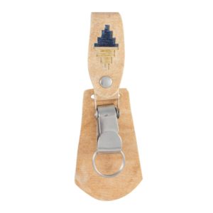 Llavero "Cubre llaves" Cuero Crudo Bordado