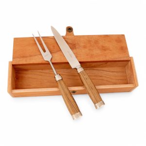 Alternative view of Juego De Cubiertos Individual Linea Fina Madera Con Alpaca Labrada Individual En Caja De Madera Cedro Lustrado, Estilo SOL DE MAYO