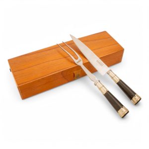 Alternative view of Juego De Cubiertos Individual  Cuchillo Y Tenedor De 18 Cm Madera Y Alpaca En Caja Madera Fina Cedro Lustrado, Estilo SERRANO ESPECIAL