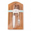 Kit De Tabla y Juego De Cuchillos Madera Y Alpaca Gauchasado