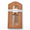 Kit De Tabla y Juego De Cuchillos Madera Gauchasado.