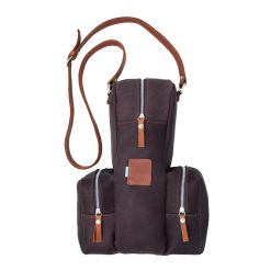 Porta Termo En Cuero Con Bolsillo