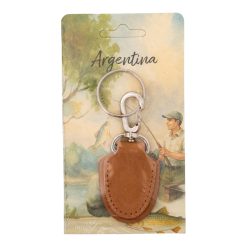 Llavero de Cuero con Argolla y Mosqueton